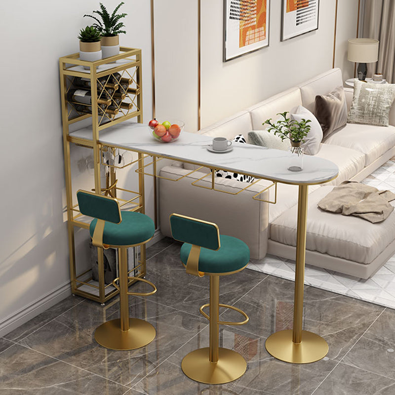 Contemporary Low Back Counter Height Stools with Footrest for Living Room
