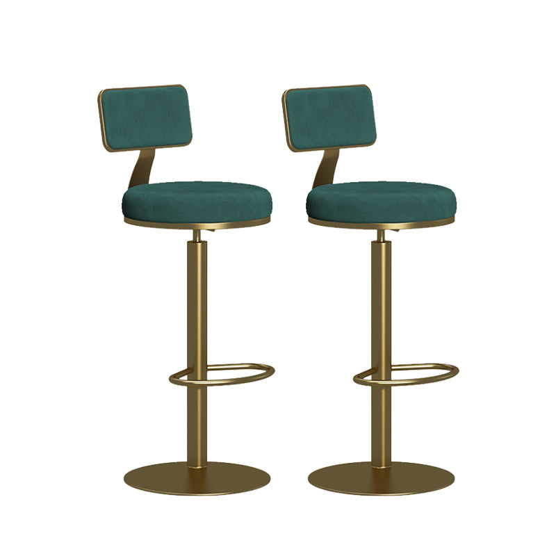 Contemporary Low Back Counter Height Stools with Footrest for Living Room
