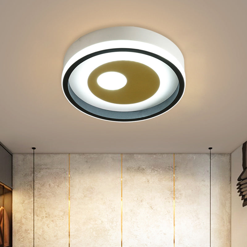 LED Hallway Flush Lighting Modernist Black and White Flush Ceiling Lamp with Round/Square Acrylic Shade