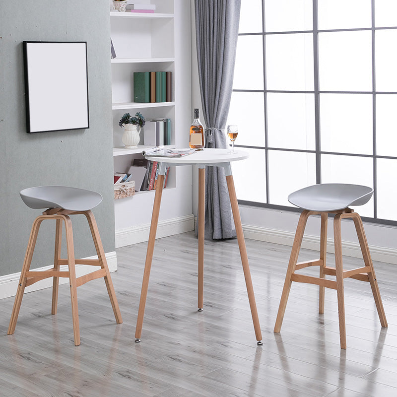 1/3 Pieces Contemporary Wooden Round Counter Table with High Stools