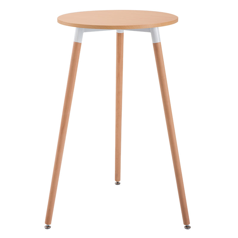 1/3 Pieces Contemporary Wooden Round Counter Table with High Stools