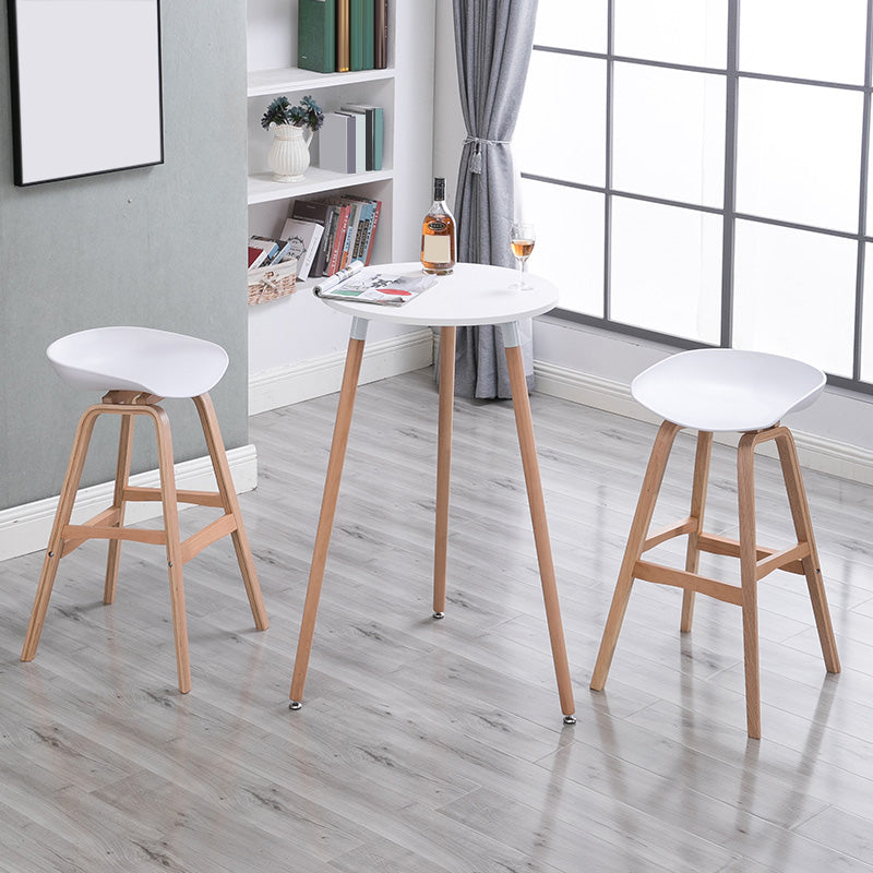 1/3 Pieces Contemporary Wooden Round Counter Table with High Stools