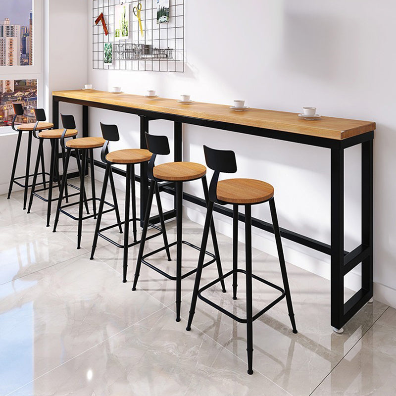 Contemporary Style 2/4/7 Pieces Solid Wood Rectangular Bar Table Set for Indoor