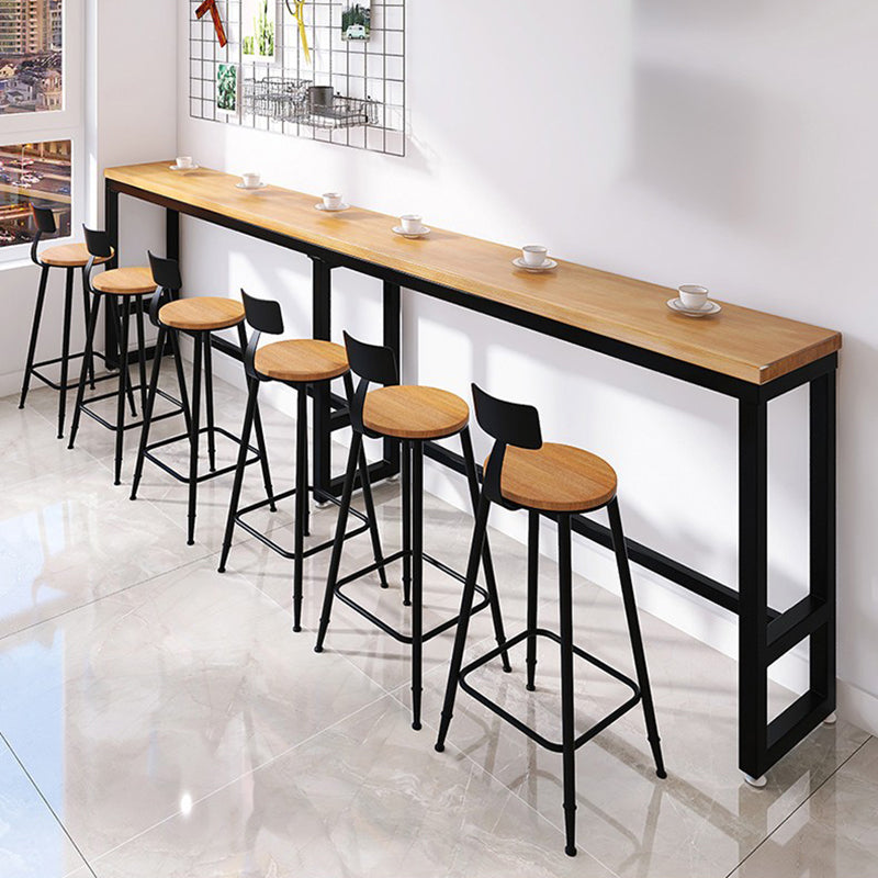Contemporary Style 2/4/7 Pieces Solid Wood Rectangular Bar Table Set for Indoor
