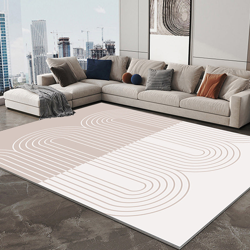 Abstract Print Living Room Non-Slip Backing Rectangle Modern Polyster Carpet