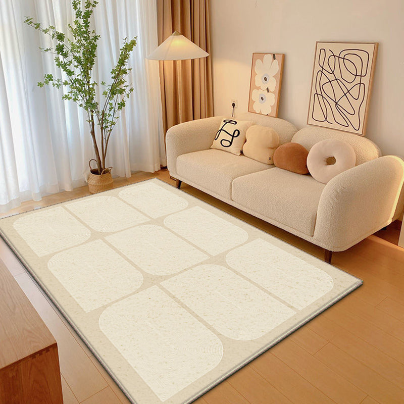 Rectangle Bedroom Striped Pattern Polyster Non-Slip Backing Contemporary Carpet