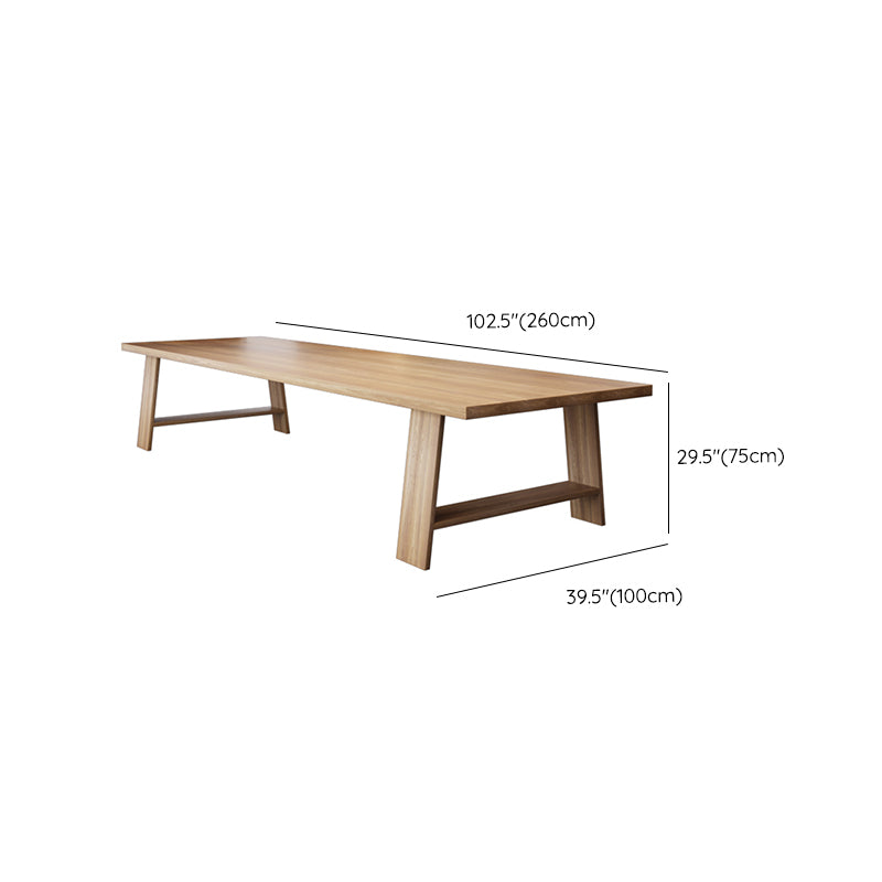 Rectangular Shaped Office Writing Desk Solid Wood in Natural