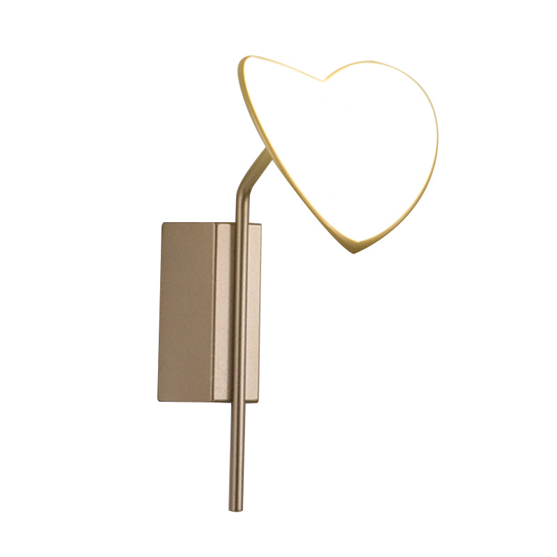 Leaf-Shape Hallway Wall Mounted Light Metal LED Contemporary Wall Sconce Lamp in Gold