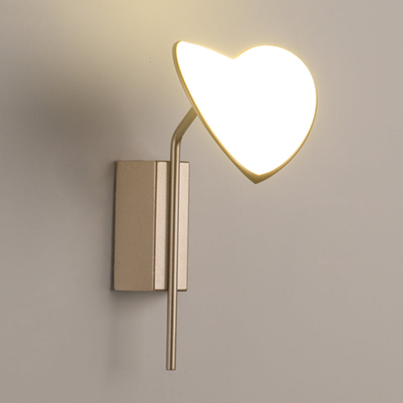 Leaf-Shape Hallway Wall Mounted Light Metal LED Contemporary Wall Sconce Lamp in Gold