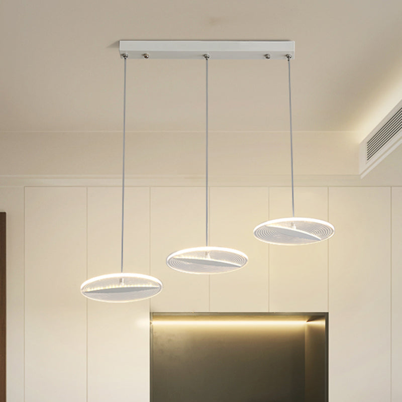 Disque multi-pendentif minimaliste acrylique 3 têtes salle à manger plafond le plafond plafond s'accompagnement en blanc / noir / or