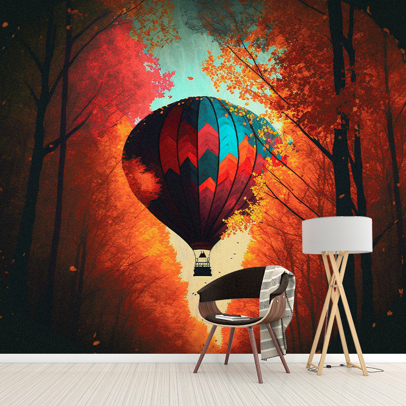 Illustrator Hot Air Balloon Pattern Wall Mural Antifouling for Wall Decor