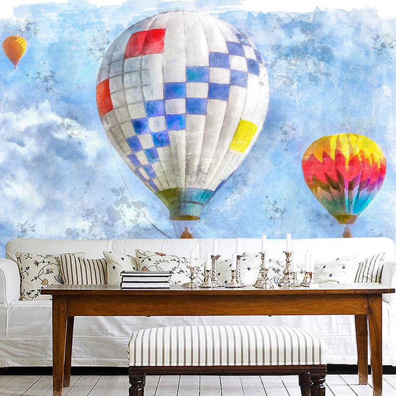 Illustrator Hot Air Balloon Pattern Wall Mural Antifouling for Wall Decor