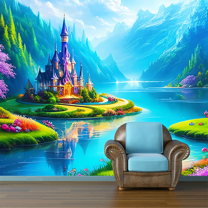 Forest Illustration Pattern Mural Moistureproof for Living Room and Bedroom Decoration