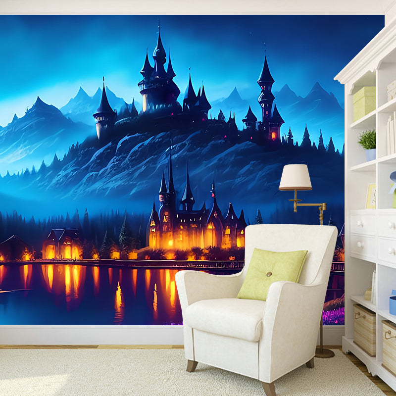 Illustrated Landscape Pattern Mural Moistureproof for Living Room and Bedroom Decoration