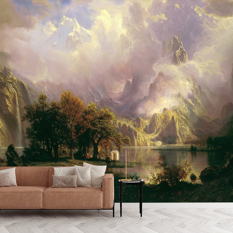 Creative Forest Illustration Mural Moisture-proof for Living Room and Bedroom Decoration