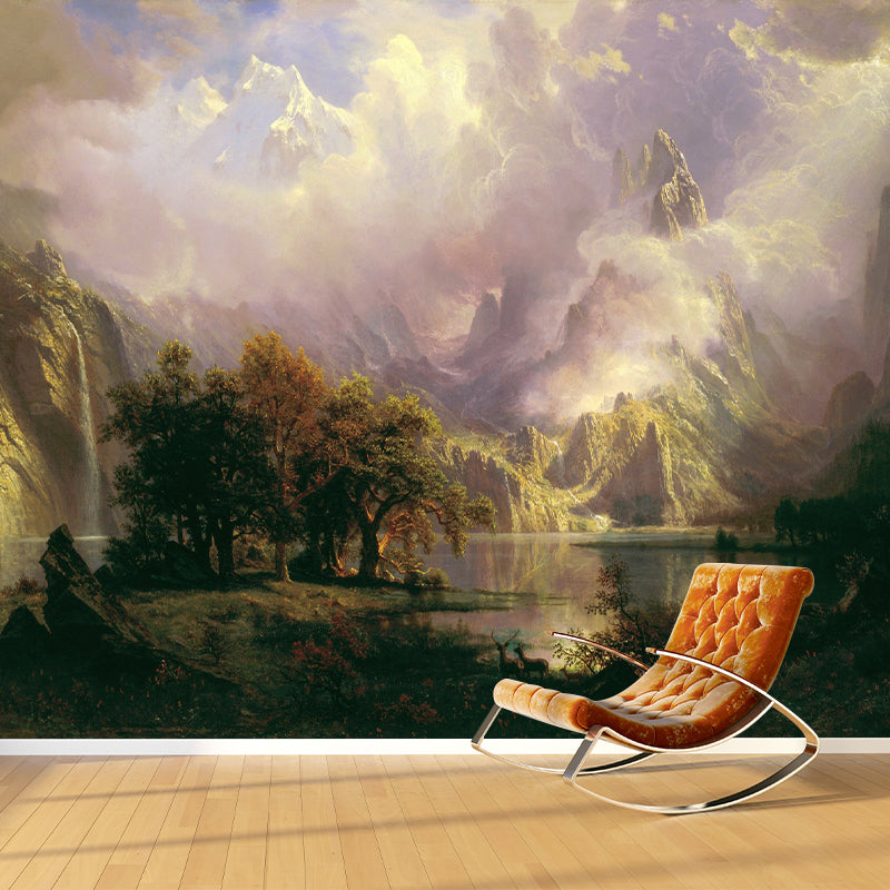 Creative Forest Illustration Mural Moisture-proof for Living Room and Bedroom Decoration