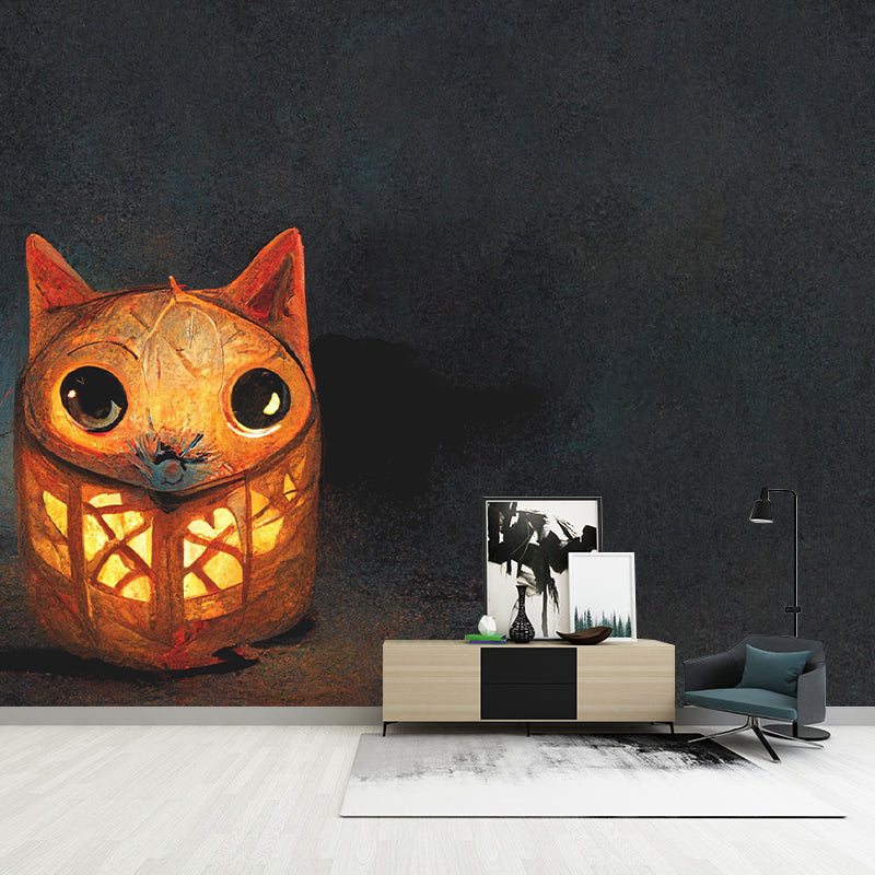 Halloween Pumpkin Pattern Wall Mural Moistureproof for Living Room and Bedroom Decoration