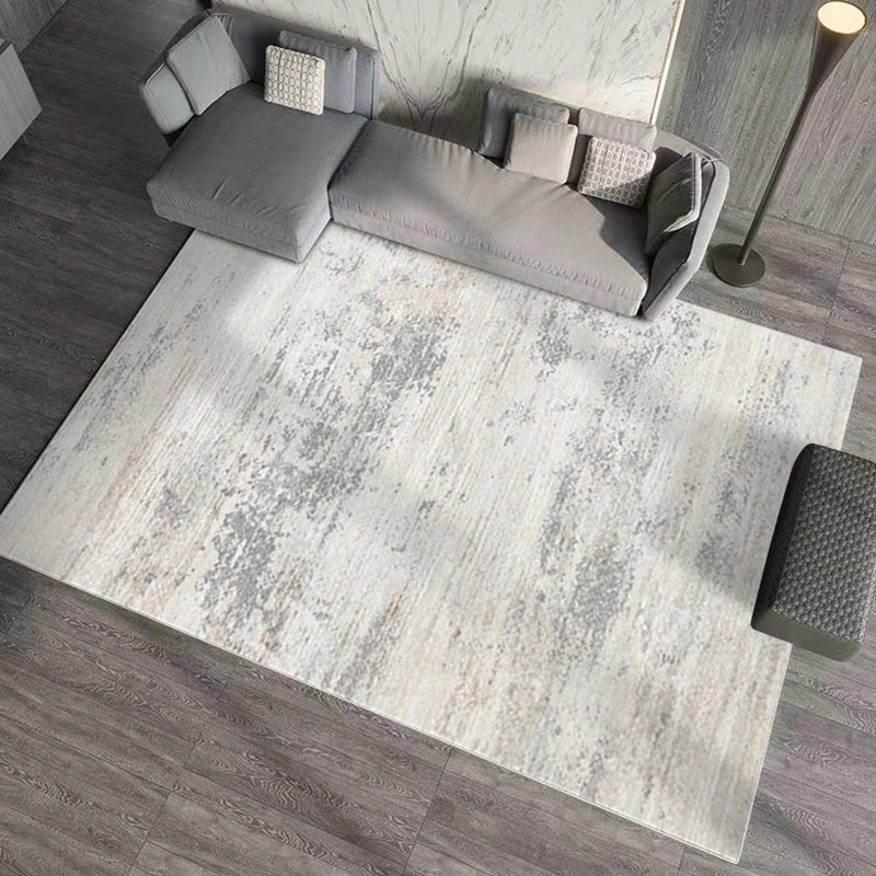 Contemporary Polyster Rectangle Striped Print Living Room Washable Indoor Rug