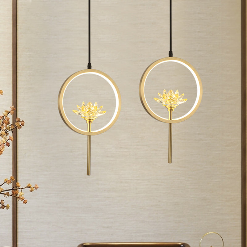 LED MINIMALISTE LOTUS PRENDANT LED LEMPORT DE PROSIDE LED AVEC RAGNE EN GOL