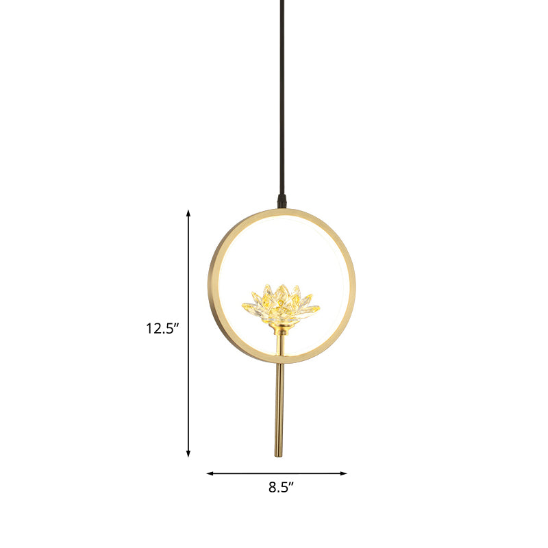 LED MINIMALISTE LOTUS PRENDANT LED LEMPORT DE PROSIDE LED AVEC RAGNE EN GOL