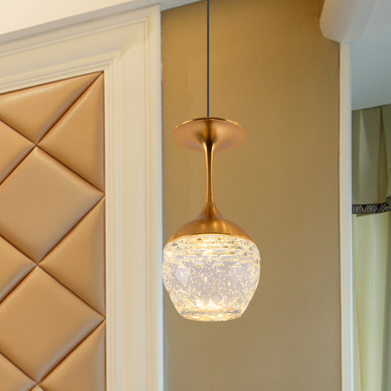 Fles/wijnbeker water kristal plafond hanger decoratieve eettafel led suspensie licht in goud