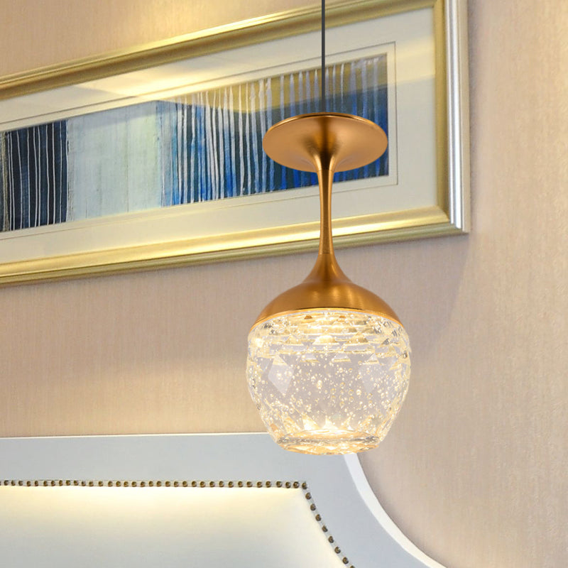 Fles/wijnbeker water kristal plafond hanger decoratieve eettafel led suspensie licht in goud