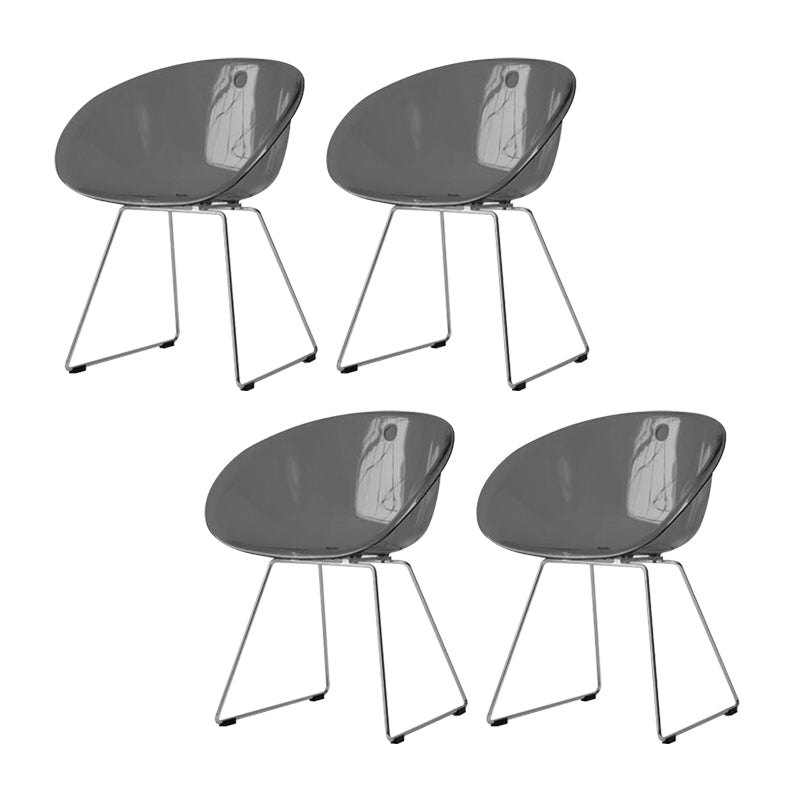 Contemporary Style Plastic Low Back Dining Chairs for Home Use