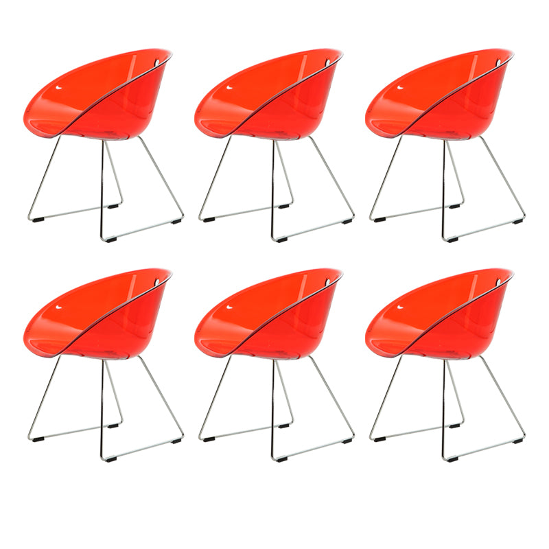 Contemporary Style Plastic Low Back Dining Chairs for Home Use