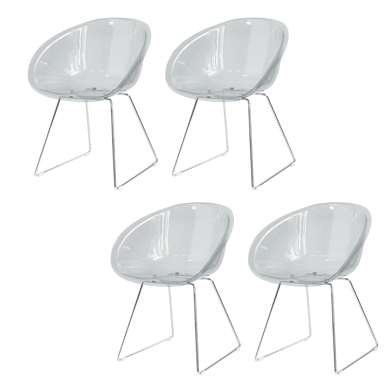 Contemporary Style Plastic Low Back Dining Chairs for Home Use