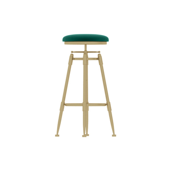 Contemporary Adjustable Height Swivel Round Bar Stool with Footrest