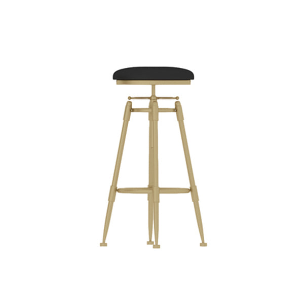 Contemporary Adjustable Height Swivel Round Bar Stool with Footrest
