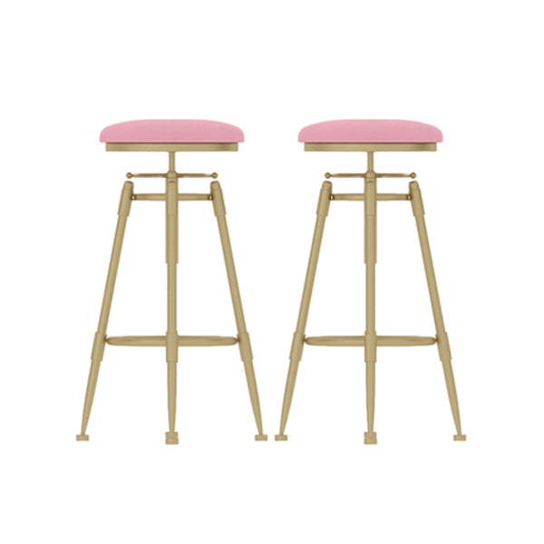 Contemporary Adjustable Height Swivel Round Bar Stool with Footrest