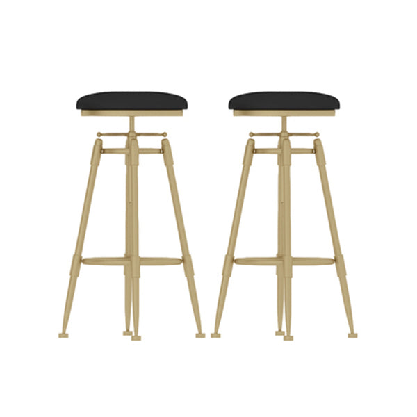 Contemporary Adjustable Height Swivel Round Bar Stool with Footrest