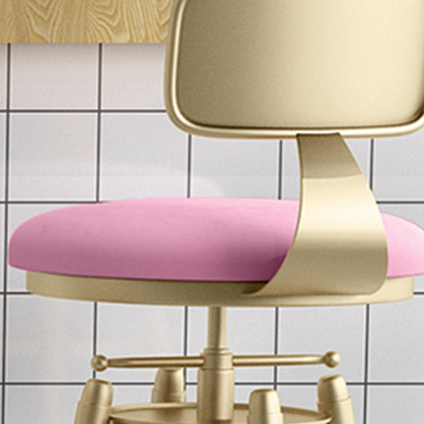 Contemporary Adjustable Height Swivel Round Bar Stool with Footrest