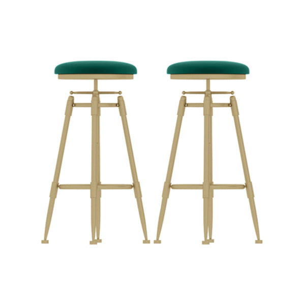 Contemporary Adjustable Height Swivel Round Bar Stool with Footrest