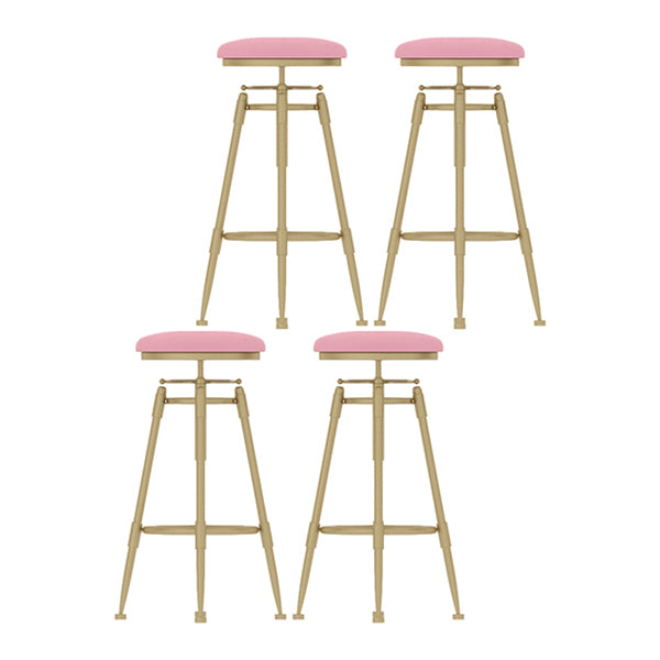 Contemporary Adjustable Height Swivel Round Bar Stool with Footrest