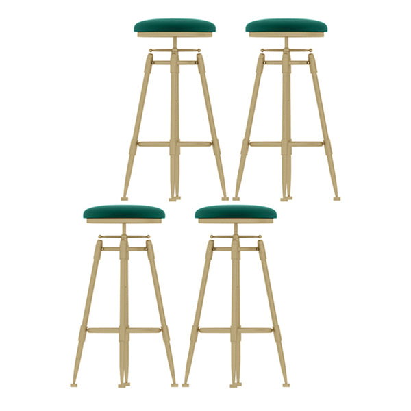 Contemporary Adjustable Height Swivel Round Bar Stool with Footrest