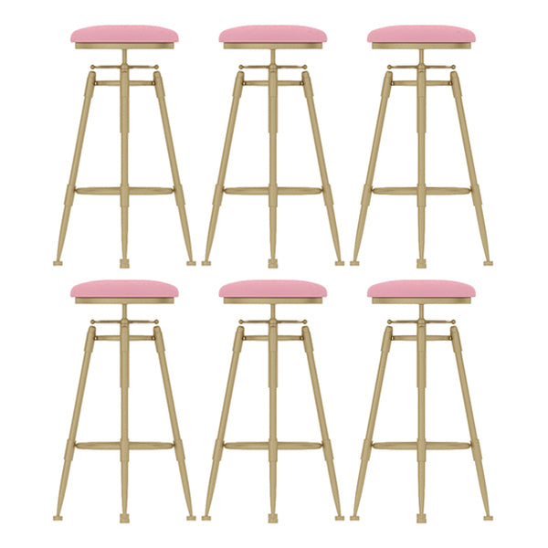 Contemporary Adjustable Height Swivel Round Bar Stool with Footrest