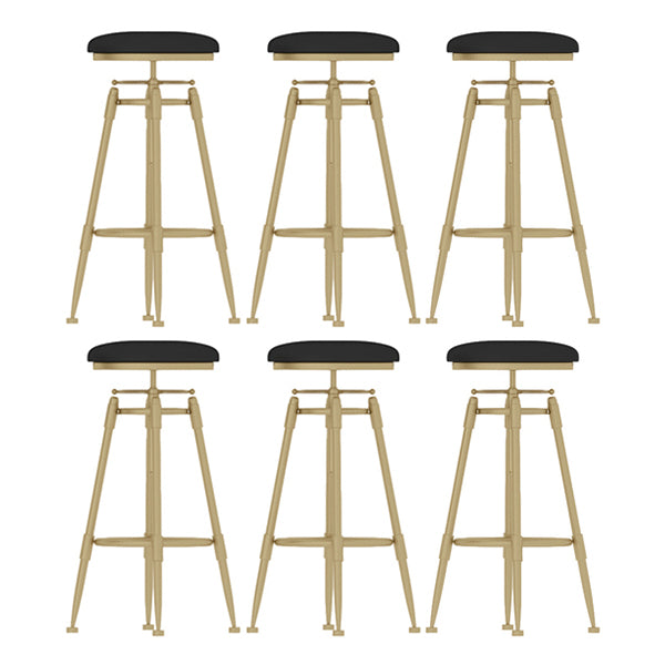 Contemporary Adjustable Height Swivel Round Bar Stool with Footrest