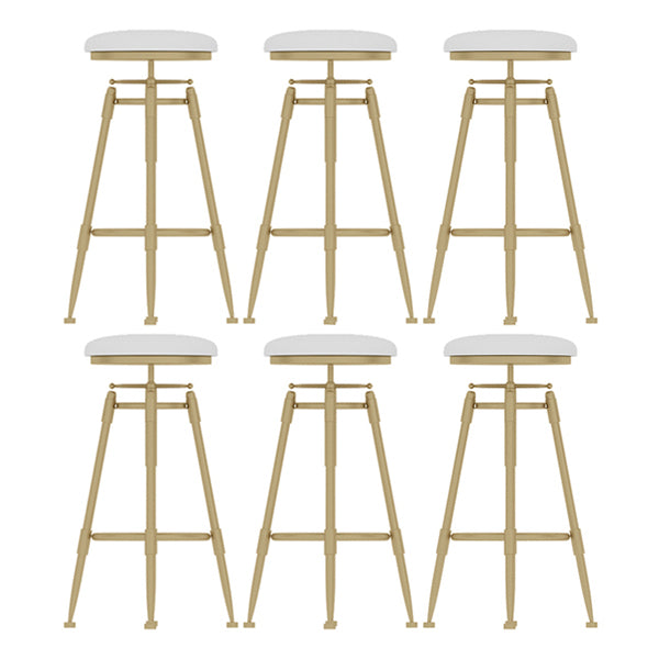 Contemporary Adjustable Height Swivel Round Bar Stool with Footrest