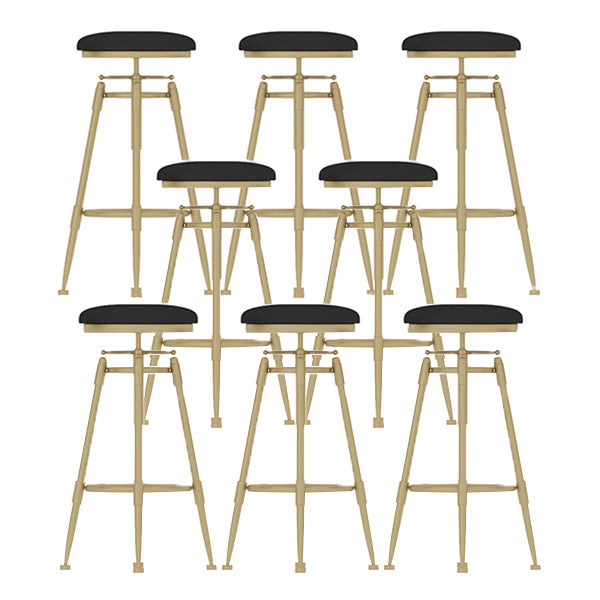 Contemporary Adjustable Height Swivel Round Bar Stool with Footrest
