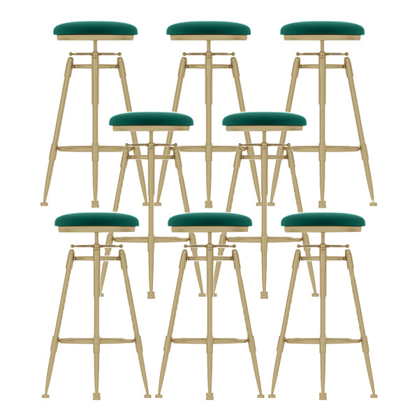 Contemporary Adjustable Height Swivel Round Bar Stool with Footrest