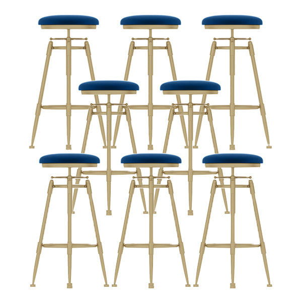 Contemporary Adjustable Height Swivel Round Bar Stool with Footrest