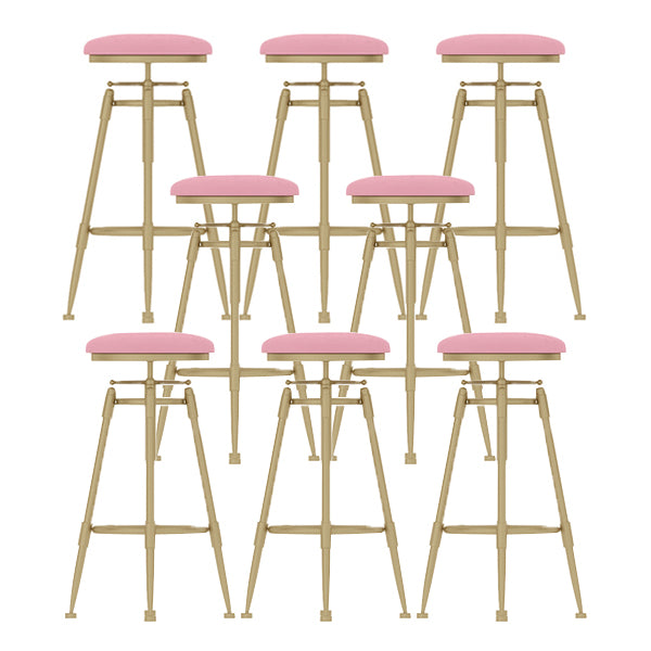 Contemporary Adjustable Height Swivel Round Bar Stool with Footrest