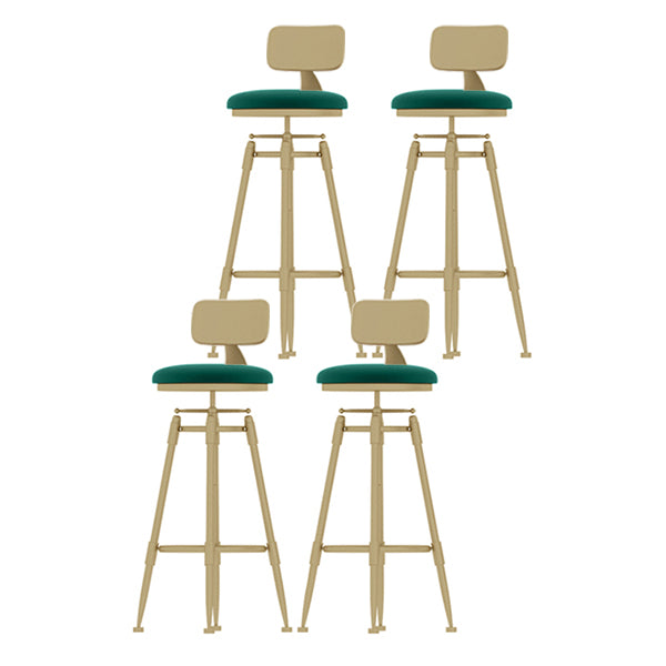 Contemporary Adjustable Height Swivel Round Bar Stool with Footrest