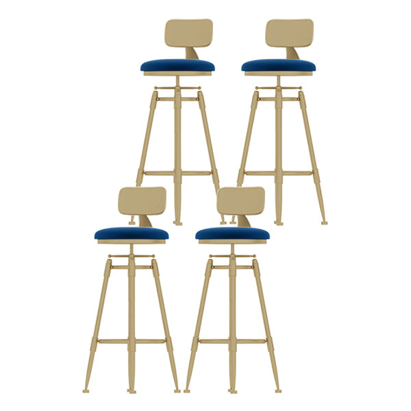 Contemporary Adjustable Height Swivel Round Bar Stool with Footrest