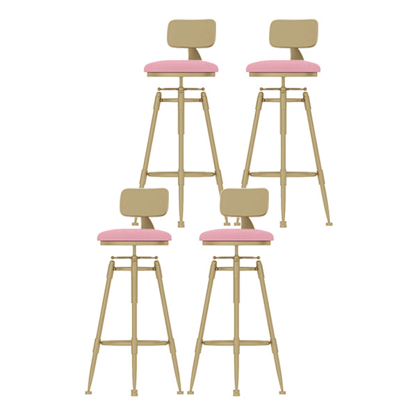 Contemporary Adjustable Height Swivel Round Bar Stool with Footrest