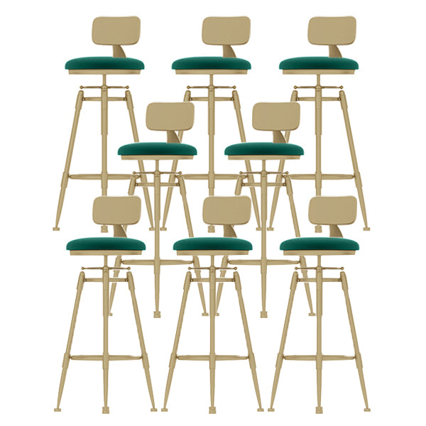 Contemporary Adjustable Height Swivel Round Bar Stool with Footrest