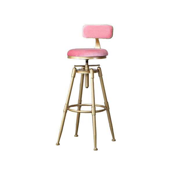 Contemporary Adjustable Height Swivel Round Bar Stool with Footrest