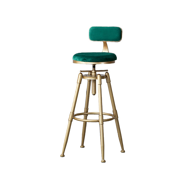 Contemporary Adjustable Height Swivel Round Bar Stool with Footrest